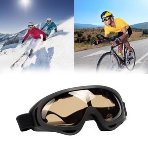 Schneebrille, Winddichte UV Schutz Fahrradbrille, Schneemobil Skibrille, Snowboardbrille, Skischutzbrille Unisex (Braun)