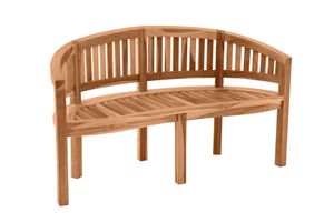 Möbilia Gartenbank 150 cm | Bananenbank 3-Sitzer aus Teak Holz | B 150 x T 61 x H 87 cm | natur | 11020015 | Serie GARTEN