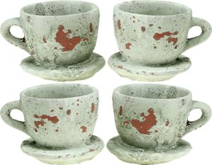 Doniczka gliniana vintage Ø8cm H6,5cm Zestaw 4szt