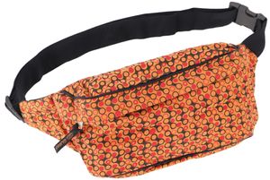 Große Bedruckte Stoff Gürteltasche, Crossbody Bag, Hüfttasche - Orange, Unisex - Erwachsene, Baumwolle, 15*20*5 cm, Festival- Bauchtasche Hippie