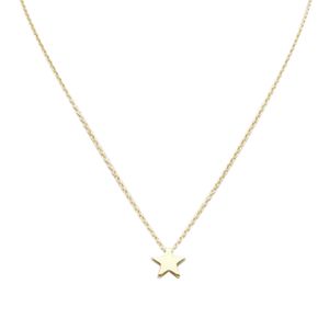 Halskette Einfache Anti-Rost Frauen Fünfzackige Sternform Schlüsselbeinkette für Dating-Golden