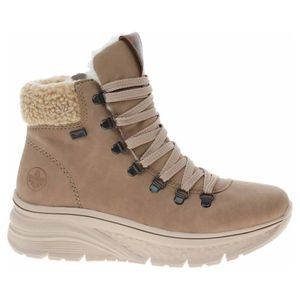 Rieker Damen Stiefelette Plateau Teddyflausch Soft Foam 48034, Größe:39 EU, Farbe:Beige