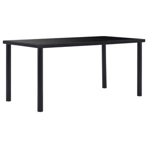 vidaXL Jedálenský stôl čierny 160 x 80 x 75 cm Tvrdené sklo