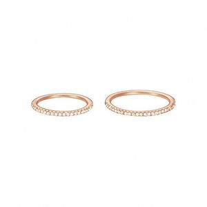 Esprit Damen Ring Fingerring Set Silber Rosé Zirkonia ESSE91010C1, Ringgröße:53 (16.8 mm Ø)