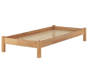 Einzelbett 100x220 Überlänge Futon Gästebett Buche Bettgestell Zubehör wählbar V-60.84-10-220Rollrost inkl.