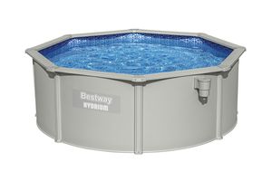 Kompletná súprava oceľového nástenného bazéna Bestway® Hydrium™ s pieskovou filtráciou Ø 360 x 120 cm, žulovo sivá, okrúhla