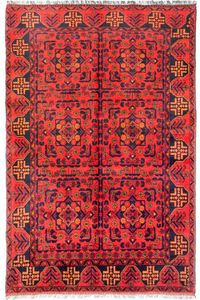 Morgenland Afghan Teppich - Kunduz - 190 x 128 cm - hellrot