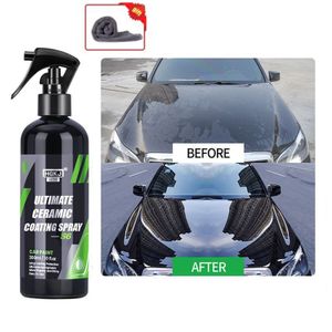 300ML 9H Auto Politur Liquid Nano Reparatur Spray Keramik Glas Belag Hydrophobes Polier mit Handtuch KFZ-Pflege Set