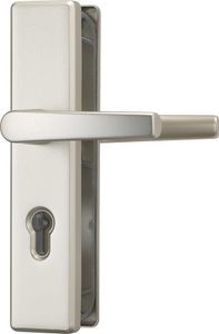 ABUS Türbeschlag KLS114 - für Innentüren und Wohnungstüren - beidseitiger Türgriff - für nach links und rechts öffnende Türen - VdS anerkannt - F2 (Neusilber)