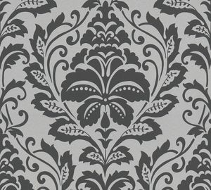 Barock Vliesvliestapete Profhome 369102-GU Vliesvliestapete glatt im Barock-Stil glänzend silber grau 5,33 m2