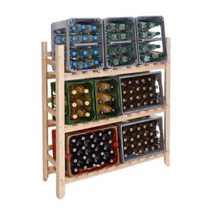 Getränkekisten-Regal aus Holz für 6 Kisten, Getränkekisten- Ständer / Flaschenkistenregal
