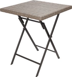 BRUBAKER zahradní stůl Toskana - 58 x 58 cm balkonový stůl odolný proti povětrnostním vlivům - skládací polyratanový stolek - čtvercový kempingový stůl - skládací stůl na balkon