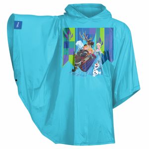 Baagl Kinder Regenponcho - Regencape mit Kapuze und reflektiven Elementen - Regenmantel für Mädchen ab 130cm (Eiskönigin)