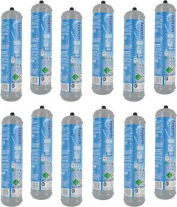 Jednorázová láhev Co2 600 gr E290 s připojením na kyselinu uhličitou 11x1 M pro vodní bublinkovače, chladicí jednotky a dávkovače pitné vody, 12 kusů