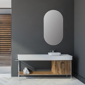 Talos Picasso Design Spiegel schwarz 50x90 cm - mit hochwertigem Aluminiumrahmen für zeitloses Ambiente - Perfekter Badezimmerspiegel und Wandspiegel