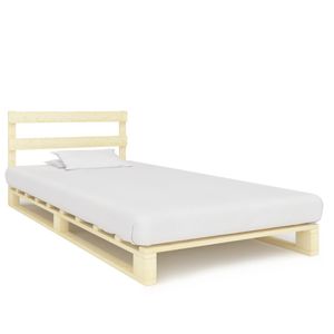 Massivholzbett Duo Holzbett Palettenbett Bett aus Paletten Massivholz Kiefer 100×200 cm|4518