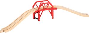 BRIO Bahnbrücke mit Auffahrten 63369900 - Kurven-Brücke mit zwei ansteigenden Holzschienen