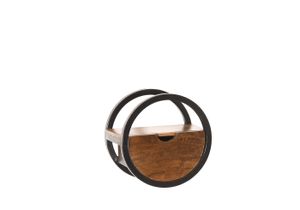 SIT Möbel Wandregal | 1 Schublade | Akazie-Holz natur | Gestell Altmetall antikschwarz | B 30 x T 20 x H 30 cm | 09268-01 | Serie PANAMA