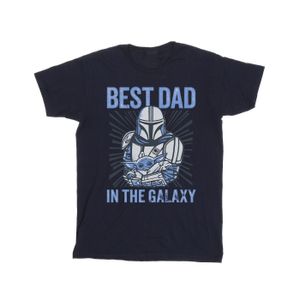 Star Wars - Pánske tričko "Mandalorian Best Dad Galaxy" BI52005 (M) (námornícka modrá)