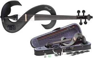 Stagg EVN 4/4 MBK 4/4 E-Geige Schwarz Metallic Silent Violinen Set ...