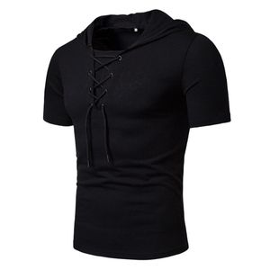 Herren Retro Tactical Short Sleeve Athletic Hoodie Pullover Sweatshirt Outdoor Sports Kapuzenshirts - Schwarz