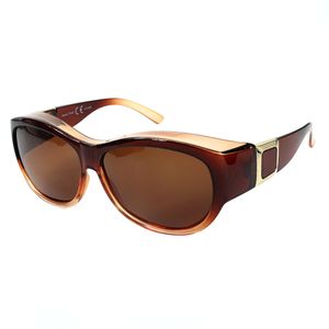 Polarisierte Überzieh Sonnenbrille Überziehbrille Überbrille 5035 Braun-K
