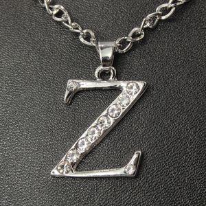Halskette mit Strass Buchstaben Anhänger Buchstabe Z