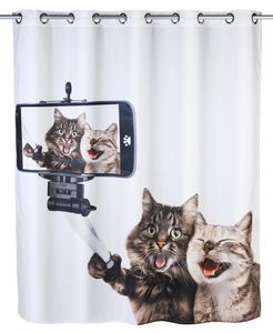 Anti-Schimmel Duschvorhang Selfie Cat Flex