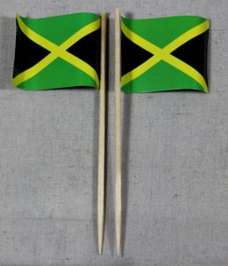 Party-Picker Flagge Jamaika Papierfähnchen in Spitzenqualität 25 Stück Beutel Jamaica