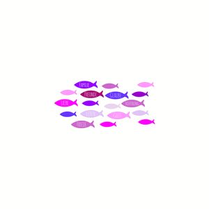 Efco Wachsmotiv Fischschwarm 8,5x5cm Violett