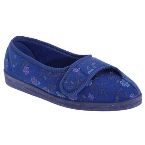 Comfylux Diana dámské pantofle se zapínáním na suchý zip, květinový vzor DF506 (40 EU) (Modrá)