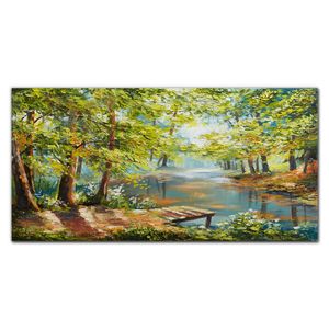 Coloray Obrázek vytištěný na plátně 120x60cm Umělecké tisky Nástěnné umění na plátně Malba na plátno - Nature Forest River