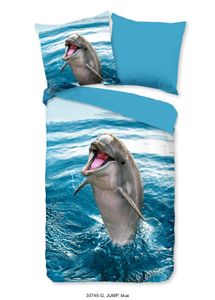 Good Morning Kinder Bettwäsche mit Delfin- 135x200- 100%  Baumwolle