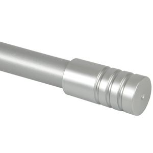 Gardinenstange "Modern" ausziehbar 115 bis 200 cm, Durchmesser 16mm/19mm - Edelstahl - Stil-Garnitur, 1-Lauf Metall Stange