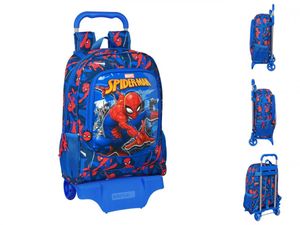 Spiderman Schulrucksack mit Rädern Great Power Rot Blau 32 x 42 x 14 cm