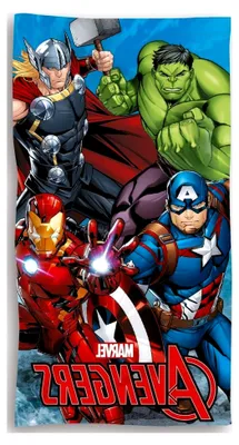 Produktbild von Strandtuch oder Badetuch mit Avengers-Motiv, 70 x 140 cm