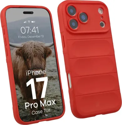 Produktbild von Robuste Handyhülle für iPhone 17 Pro Max, Bizon Case Tur, Rot