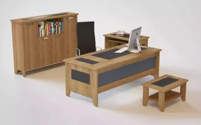 Produktbild von Schreibtisch Tisch Möbel Schrank Aktenschrank Couchtisch Möbel 3tlg. Set
