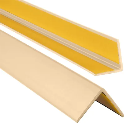 Produktbild von ProfiPVC Winkelprofil Selbstklebend Kunststoffwinkel aus PVC-Gummi, elastischer Kantenschutz, Eckschutzprofil, einfache Montage -35x35mm 2,00m, Cremefarbe