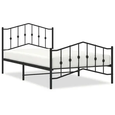 Obrázek produktu pro vidaXL Postel s čelem a nohou kovová černá 100x200 cm
