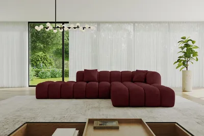 Produktbild von ALTDECOR Ecksofa in L-Form OLEA-L2 - 289x176x71 cm Bordeauxrot - Corner Sofa Bett Eckcouch Couch Wohnlandschaft Cauchsofa