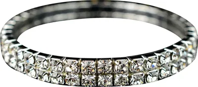 Produktbild von Armband mit Strass-Design, elastische Legierung, modisches Handtragearmband für den täglichen Gebrauch-2 Reihe