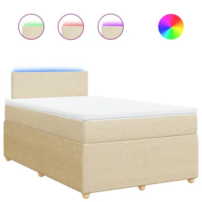 Produktbild von Boxspringbett mit Matratze Creme 120x200 cm Stoff