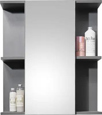 Obrázek produktu pro Badezimmerspiegelschrank >Gloss< in Anthrazit - 60x71x20 (BxHxT)