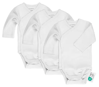 Produktbild von LaLoona Wickelbody Langarm 3er Pack - Baby Body Set aus Baumwolle, Langarmbody m