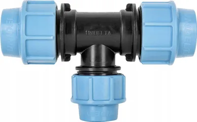 Image de Unidelta | Raccord PE réducteur 32x20x32 - Noir/bleu - Installation facile - Durable et fiable