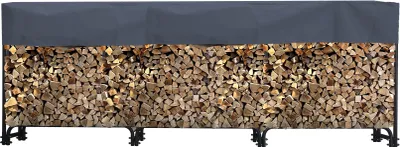 Produktbild von Metall Kaminholzregal 272 x 25 x 95 cm mit Schutzhülle Garten Kaminholzunterstand 1,0 m³ / 1,5 SRM Stapelhilfe