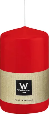 Produktbild von Stumpenkerze aus Paraffin, Rot, Wiedemann, 150/78 mm, Brenndauer ca. 69h