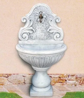 Produktbild von Casa Padrino Jugendstil Wandbrunnen Grau / Antik Messing H. 142 cm -  Italy