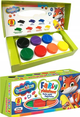 Obrázok produktu pre Plagátové farby 8 farieb 20 ml Bambino